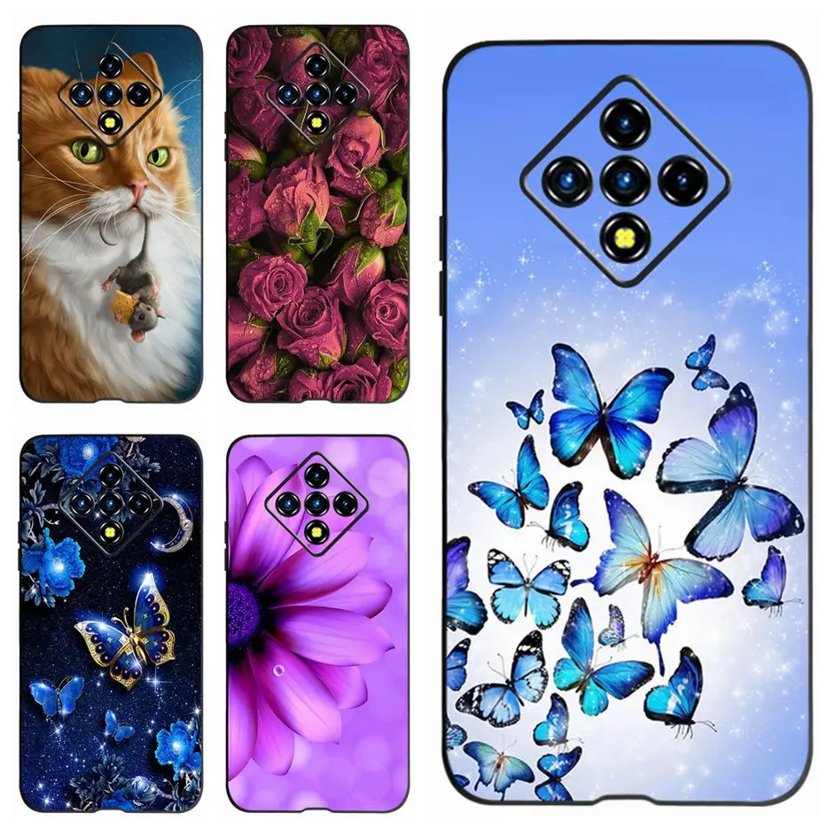 For Infinix Zero 8 Case Zero 8i Soft Silicone Stylish Flowers Butterfly Phone Cases For Infinix Zero 8 Zero8 i Back Cover Bumper