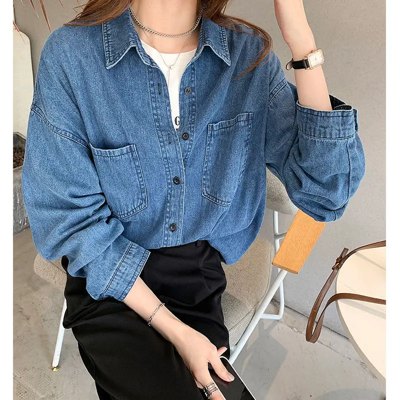 Jackets Women Denim Shirt Solid New Denim Jacket Jeans Bomber Coats Female Outwear Coat Harajuku Streetwear Gothic