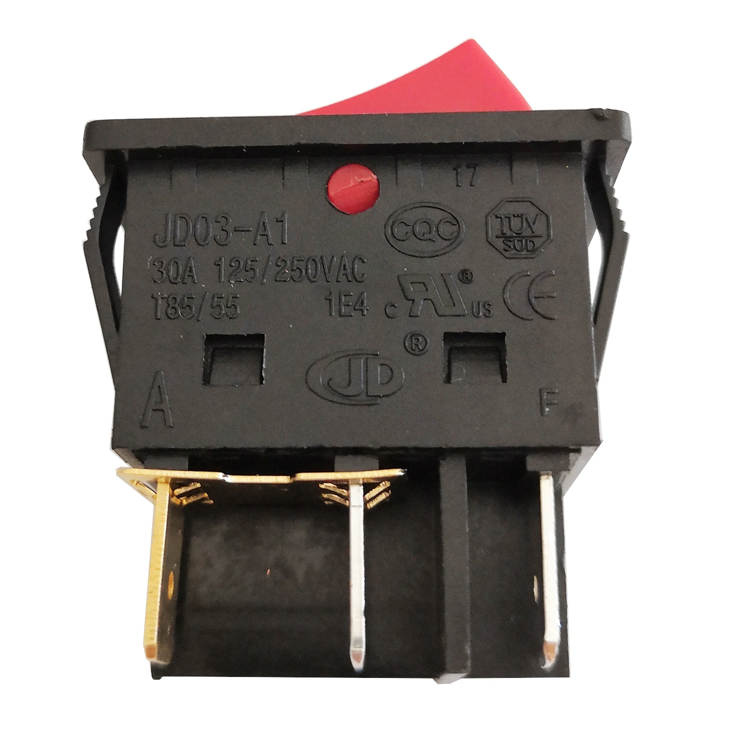 2Pcs 6Pins 30A 125V/250V Large Current Rocker Power Switches for Inverter Welding Machine JD03-A1 with Connecting Piece, Red