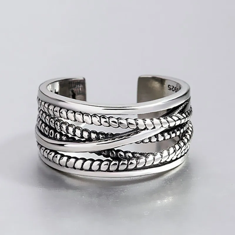 Retro Fashion Cross Design Thai Silver Men Ring Jewelry Promotion Gift Cheap Drop Shipping Never Fade