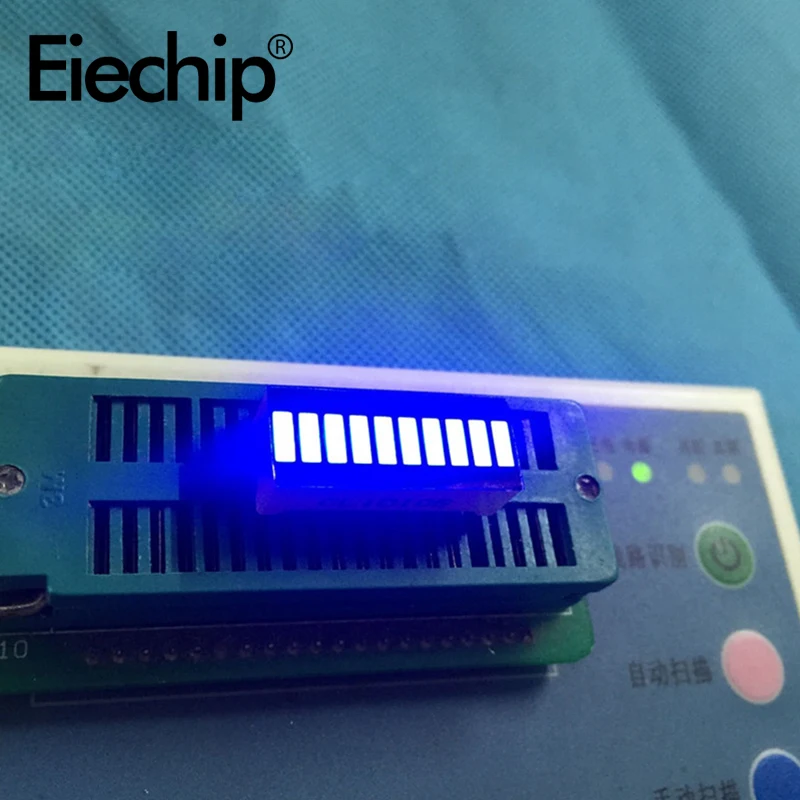 Imagem -03 - Módulo de Exibição de Led Barra de Luz Verde ou Vermelha Tubo Digital de 10 Segmentos 20 Pinos de Personagens 25x10 mm Visor de Led Faça Você Mesmo para Arduino