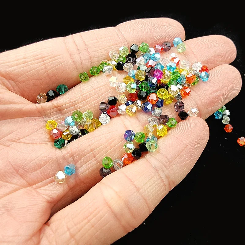 UPGFNK 3mm 200psc Bicone Austrian crystal Glass beads Loose Spacer beads For jewelry making bracelet Necklace DIY accessories