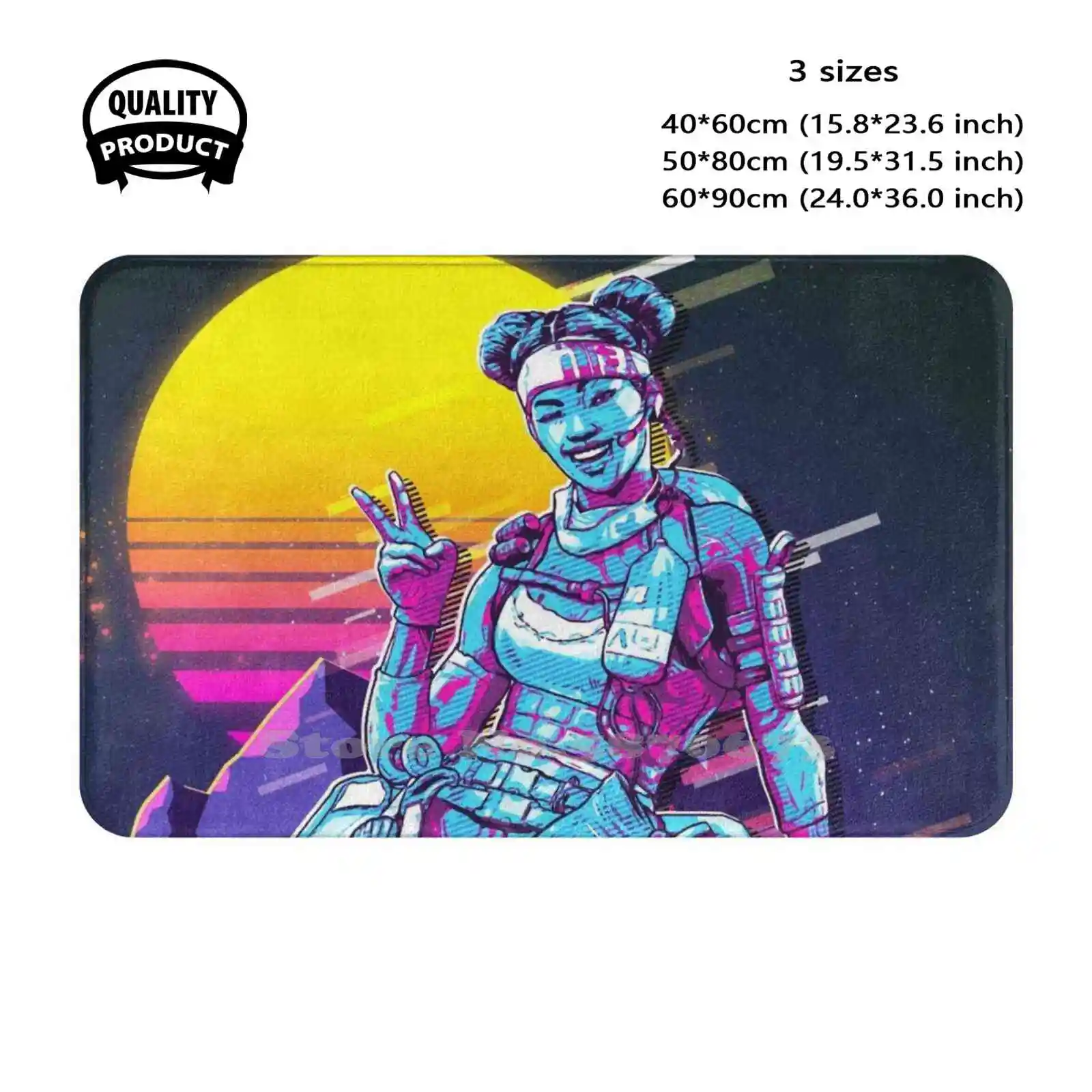 Apex Legends-Lifeline 80S Retro Soft Cushion Home Carpet Door Mat Car Rug Miami Synthwave Eighties Outrun Aesthetic Apex