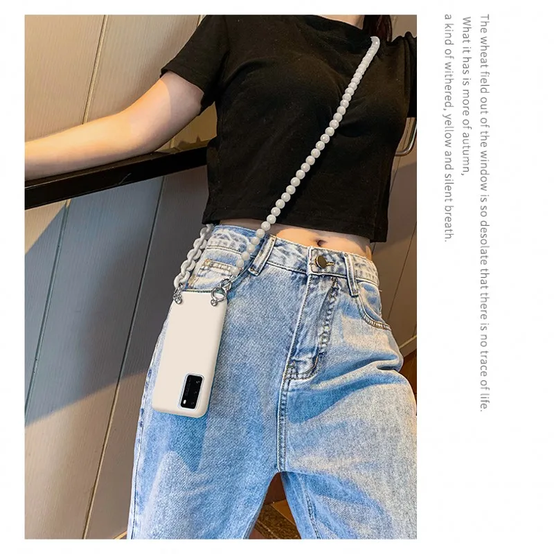 Crossbody Case For Samsung Galaxy S26 S25 S24 S23 Ultra S22 Plus S21 S20 FE A56 A57 Necklace Strap Lanyard Liquid Silicone Cover