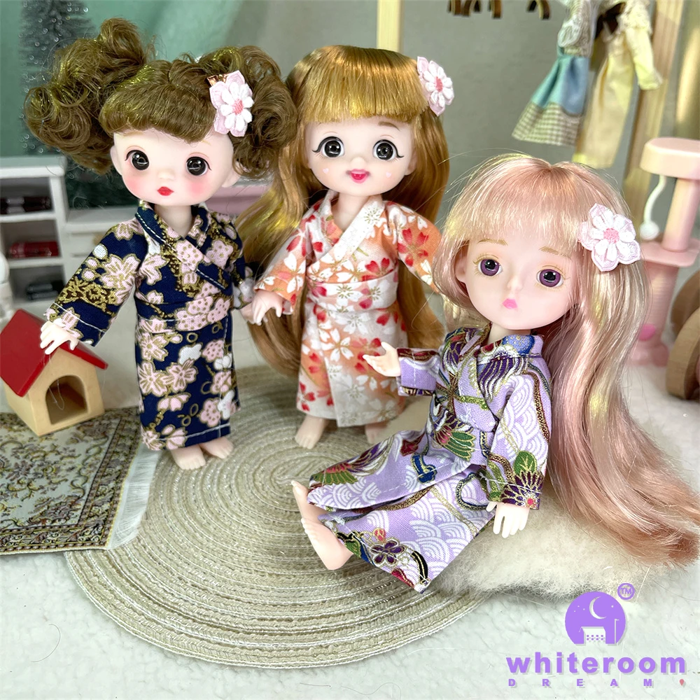 1/12 Mini BJD Doll 13 Movable Joints Casual Fashion Princess Clothes Suit Accessories Decoration Multicolor Hair Girl Gift Toy