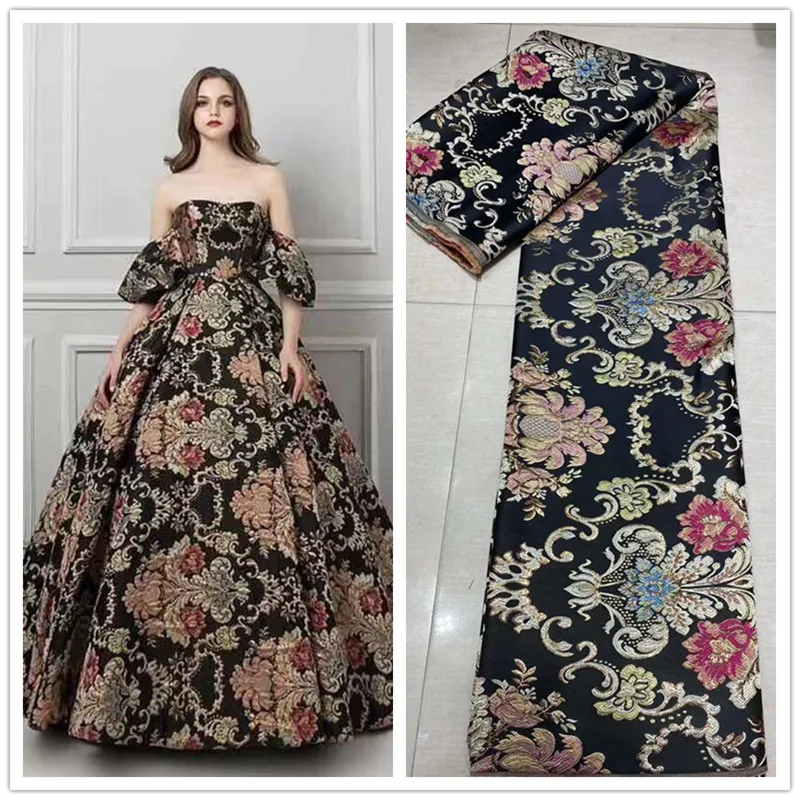 High quality jacquard fabric palace dress evening dress fashion ladies clothing design fabric jacquard 5yard