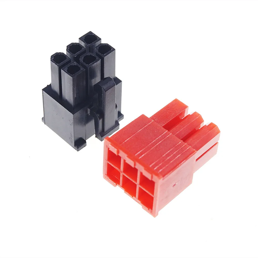 100pcs 5557 6 Position Molex 6 Pin Male Plug Housing 4.20 mm Pitch PC Computer PCI-E PCI Express Power Plastic 2 Square 4 ll