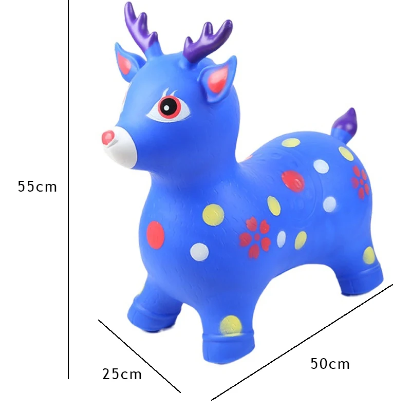 Kid Inflatable Jumping Deer Seat Toy Toys And Girls PVC Inflatable Animal Thick Safety Material Mount Toy Inflatable Animal Doll