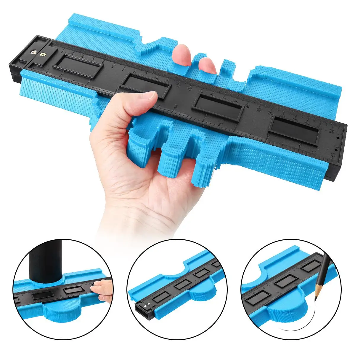 5 6 10 Cal kształt Contour Gauge plastikowe powielacz profil narzędzie pomiarowe miernik kąta znakowanie Gauge dla woodworking narzędzie 1PC