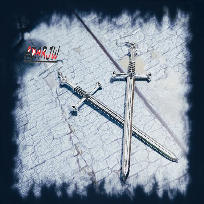 Long Sword Earrings Gothic Fantasy Medieval Viking Witchy TOUCHÉ-Sword Jewelry Dramatic Statement classical gift Cosplay women