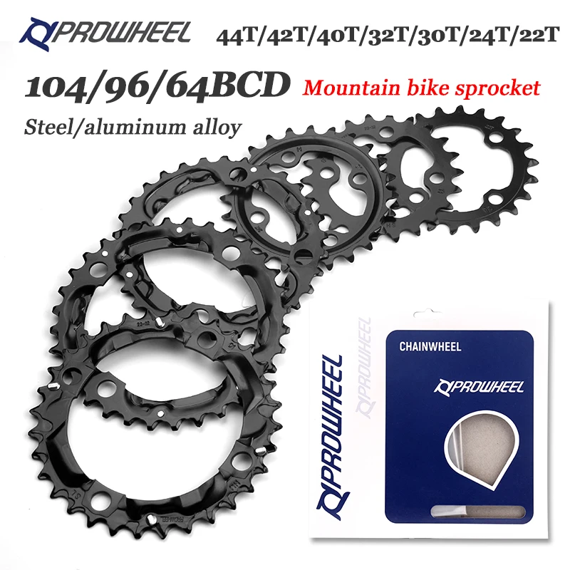 MTB Bike Chainring 64/96/104 BCD Chainwheel 22/24/26/28/32/36/38/40/42/44T Double/Triple Speed Sprock for Crankset Repair Tooth