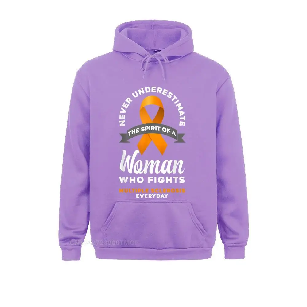 Hip Hop Women Never Underestimate A Woman Fights Multiple Sclerosis Sweatshirts Mens Hoodies Long Sleeve Summer Fall Clothes