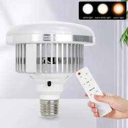 E27 65W Bulb Lamp 3200K-5500K LED Photo Lighting Studio Video Daylight Lamp with Remote Control For Softbox Photographic Light