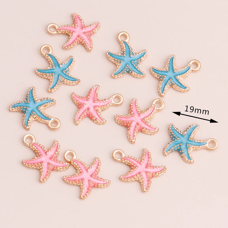 10 stücke Mix Nette Emaille Shell Seestern Charme Anhänger der Halskette Ohrringe Schlüsselanhänger Handemade DIY Schmuck Machen Zubehör – Detail 19