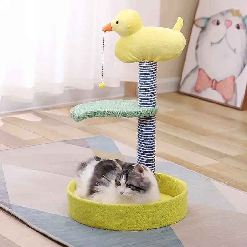 Cute Cat Scratcher Tree House, Climbing Frame, Scratching Post for Cats, Tower Board Toy, Pet Products, Pets Furniture