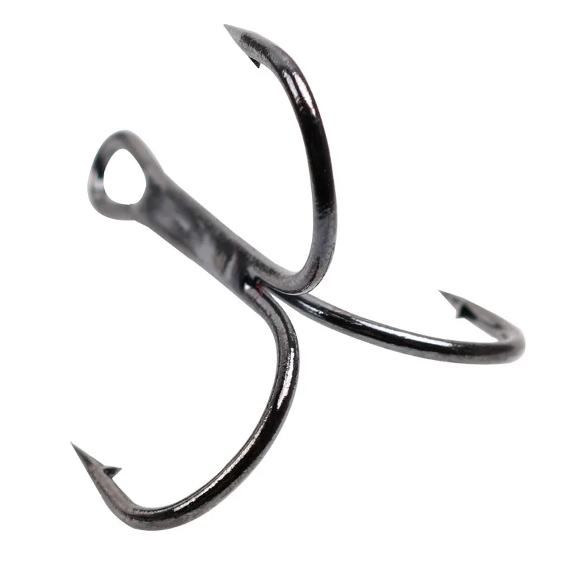 10Pcs/Lot High Carbon Steel Sharp Treble Hooks For Lure 2/4/6/8/10# Black Barbed Fishing Hook Tackle For Bass Peche Carp