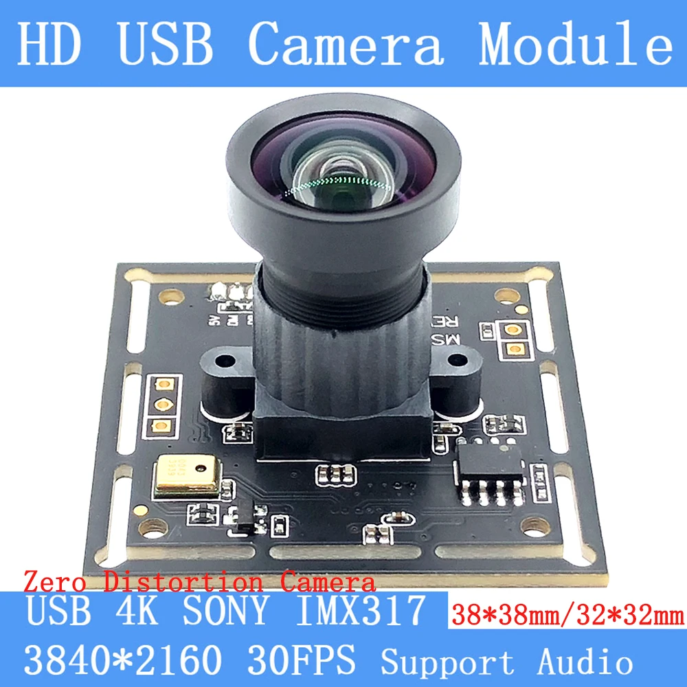 

4K USB Camera Sony IMX317 Sensor MJPEG 30fps UVC Zero Distortion Webcam Live Streaming Camera for Android Linux Windows