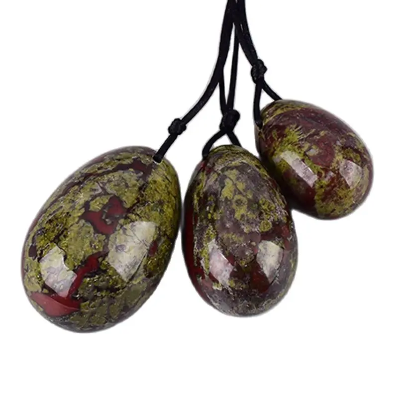 Dragon Blooded Stone Yoni Egg Natural Jasper Set Drill Crystal Mineral Ball Kegel Exercise Pelvic Floor Muscle Vagina For Woman