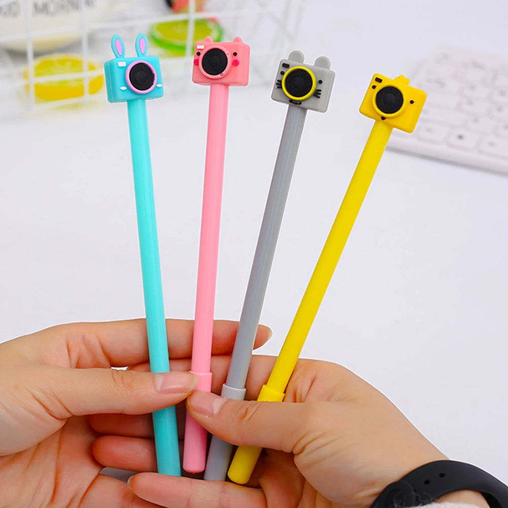 Cartoon Camera Ink Gel Pen Writing Marker Student School Office Stationery Gift Portable Non-toxic Smooth Writing Camera Design