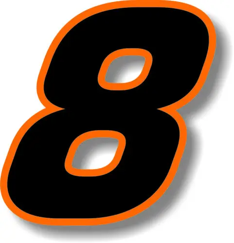 Fuzhen Boutique Decals Exterior Accessories Car Custom Race Number Square Font Black with Orange Border Sticker Graphic