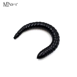 MNFT 20PCS Soft Lure Fishing Simulation Earthworm 8cm Black Bronw Worms Artificial Fishing Lure Tackle Bait