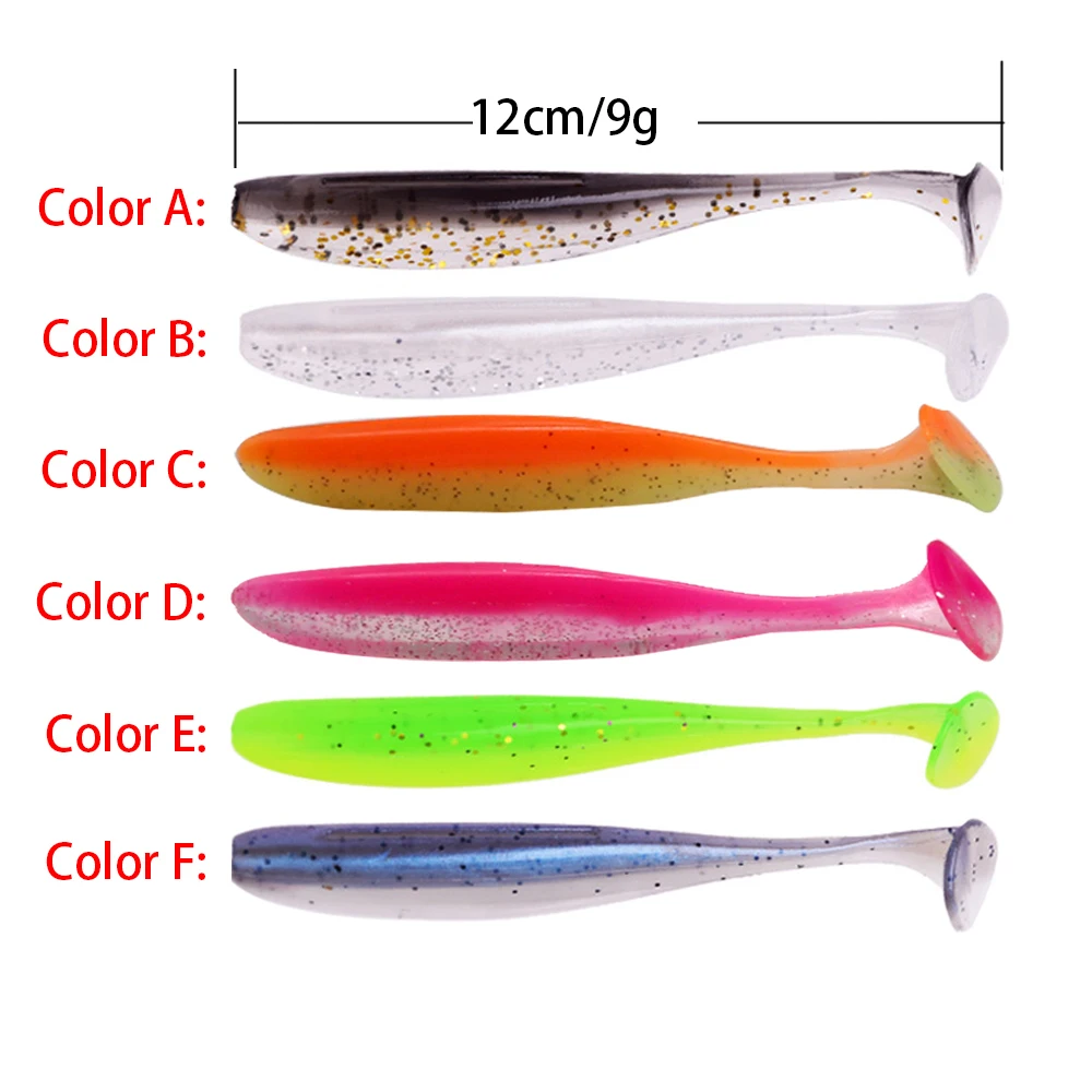 JonStar Easy Shiner 5pcs/lot soft lure 7/9/12cm Fishing lure Shad Silicone bait Soft Plastic Bait Feeder For Pike fishing