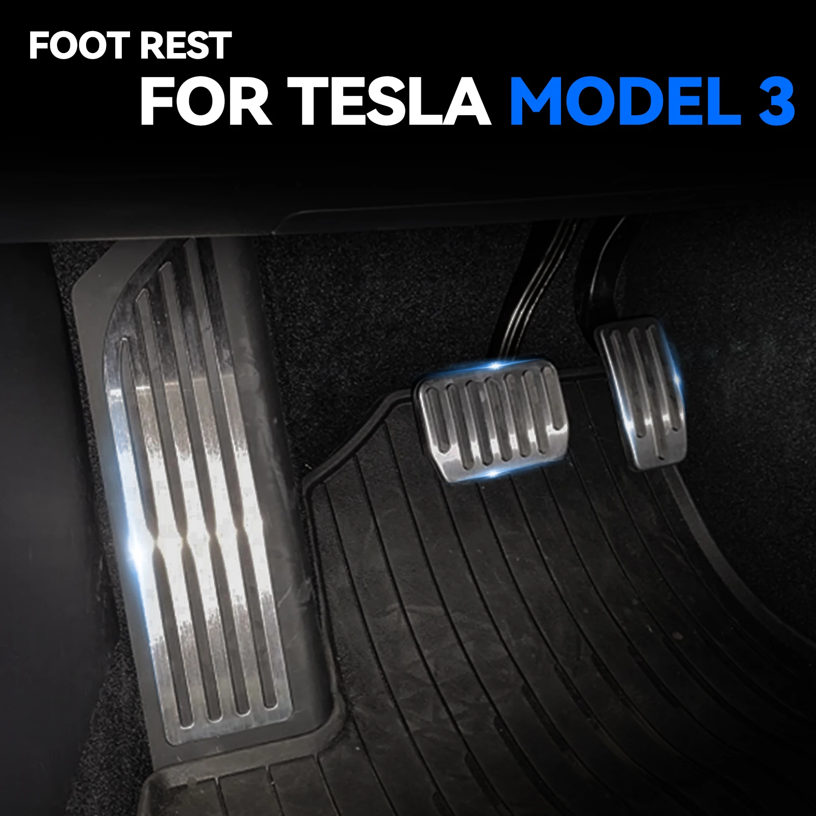 

Car Foot Pedal Pads Covers For Tesla Model 3 Model Y Accelerator Gas Fuel Brake Rest Pedals Non-Slip Stainless Steel Accessories