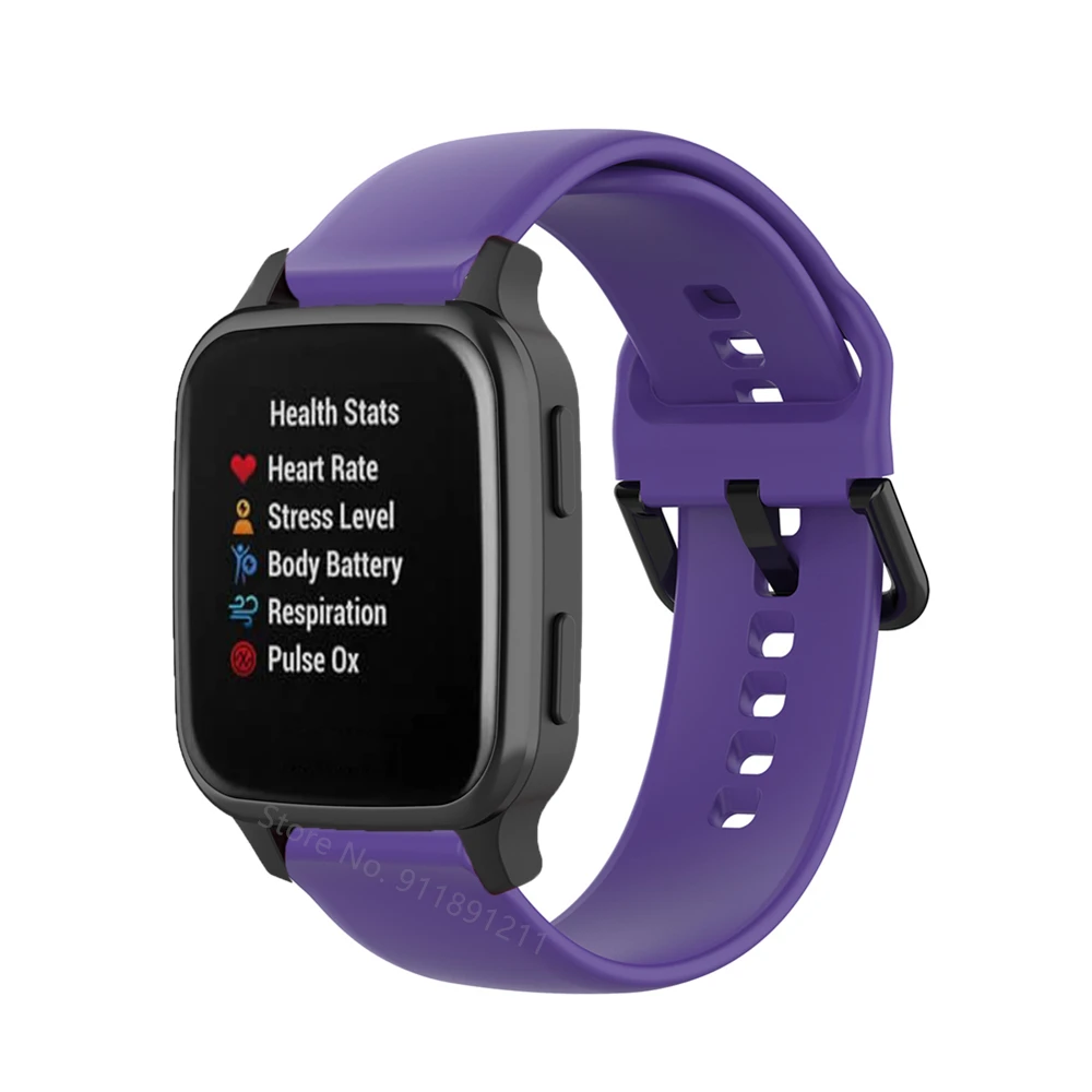 20มม.สำหรับ Garmin Venu SQ สร้อยข้อมือซิลิโคนสายรัดข้อมือสำหรับ Garmin Forerunner 158/245/645/Vivoactive 3สมาร์ทสายคล้อง