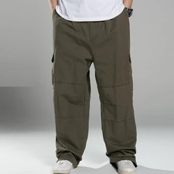 Plus Size 8XL140KG Autumn Winter Men cargo pants thick High street pants safari style pockets Skateboard out door straight pants