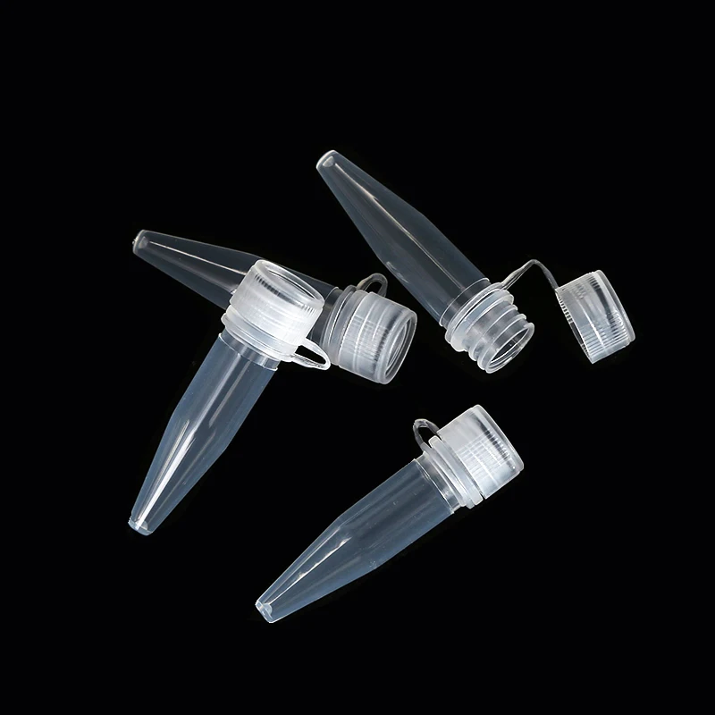 100pcs 1.5ml Screw Cap Skirted Centrifuge Tube for Lab Experiment , Plastic Centrifugal Freezing Tube With Transparent Cap