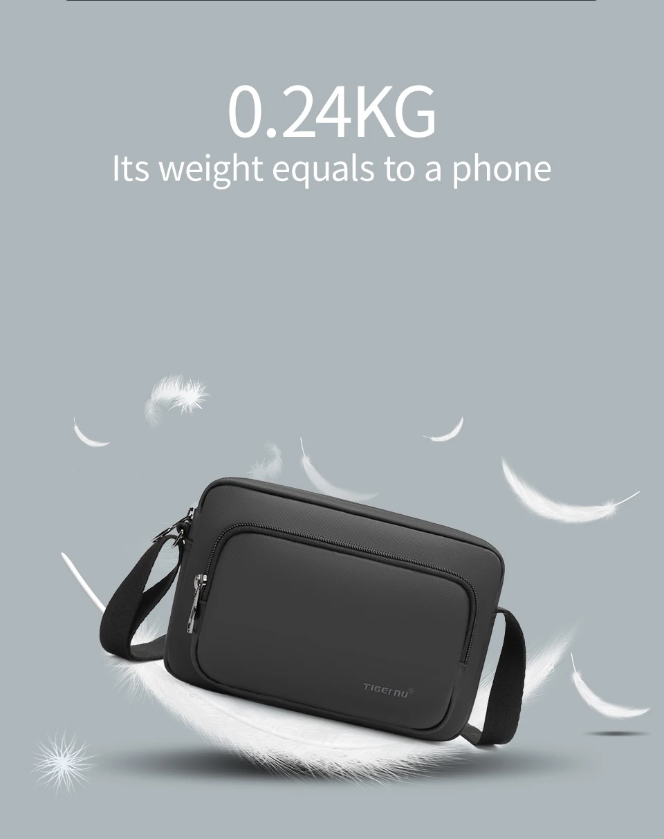 Tigernu Neue 0,2 KG Leichte Mode Männer Schulter Tasche Hohe Qualität Wasserdichte Männliche Mini Taschen Messenger Taschen Für Männer Für frauen – Detail 4