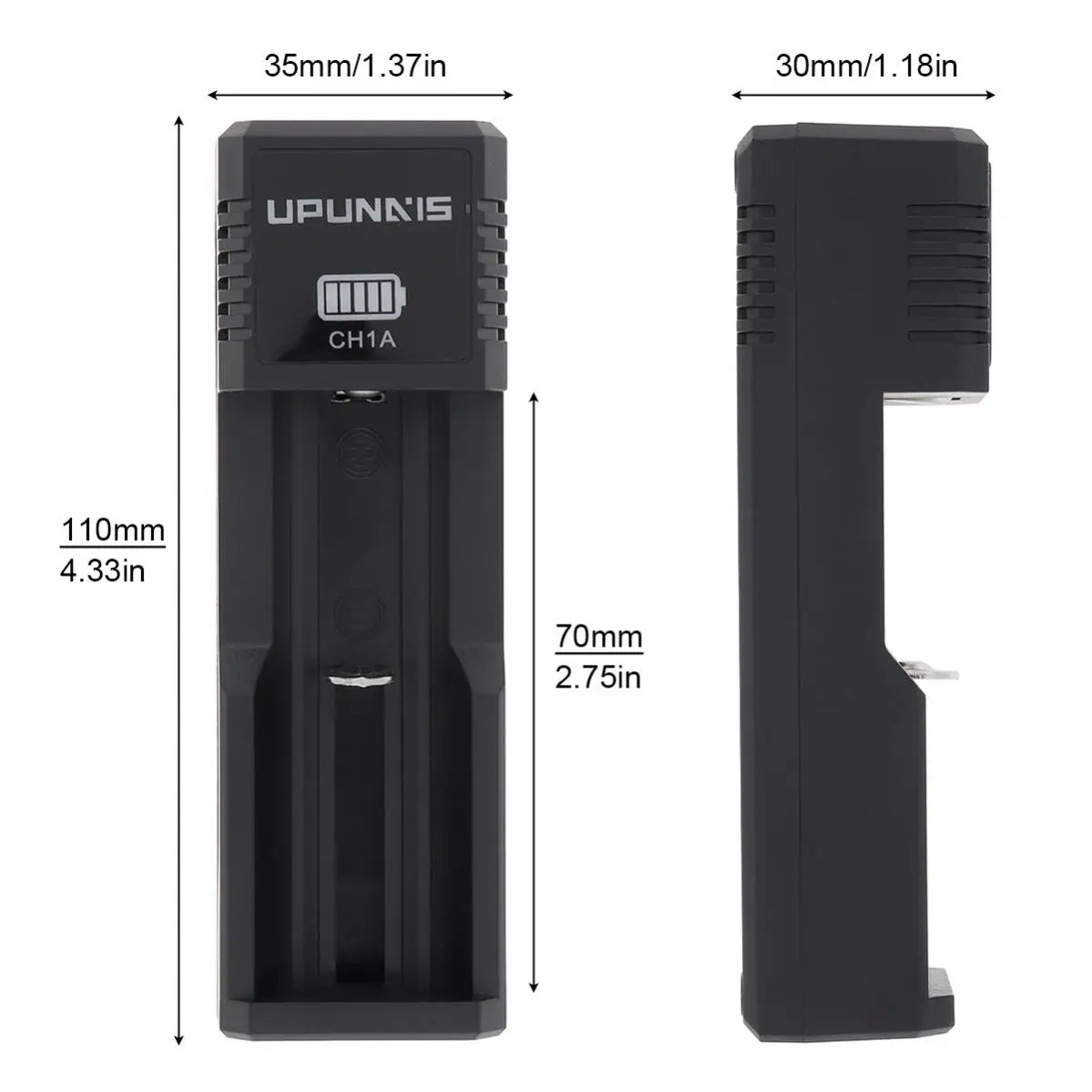 CH1A DC5V Único Slot Carregador de Bateria USB para 26650 18650 18500 18350 17670 16340 10440 Com proteção múltipla