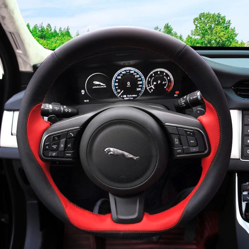 

DIY custom suede interior leather steering wheel cover For Jaguar XFL XEL XF XE XJL auto parts