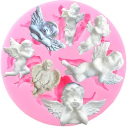 Engel Baby Silikon Form DIY Cupcake Topper Fondant Kuchen Dekorieren Werkzeuge Schokolade Gumpaste Formen Candy Ton Harz Formen