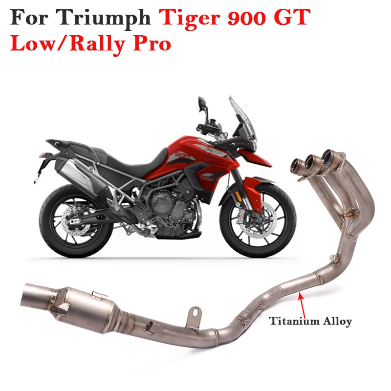 Titanium Alloy Motorcycle Exhaust Escape System Slip On For Triumph Tiger 900 GT Low Rally Pro 2020 2021 Front Middle Link Pipe