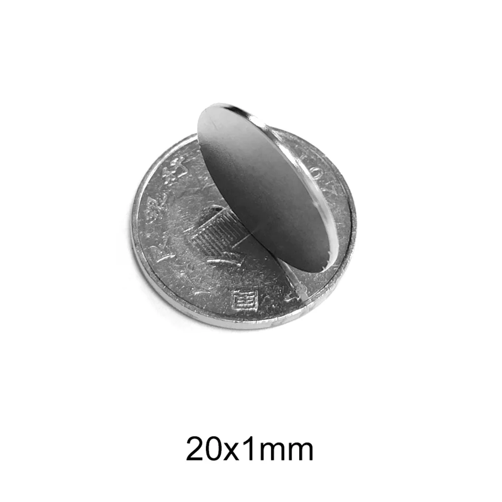 300/500pcs 20 x 1 mm N35 Strong Neodymium Magnet 20x1 Round Rare Earth Permanet Magnets 20*1mm Packaging Magnet Fridge Magnet