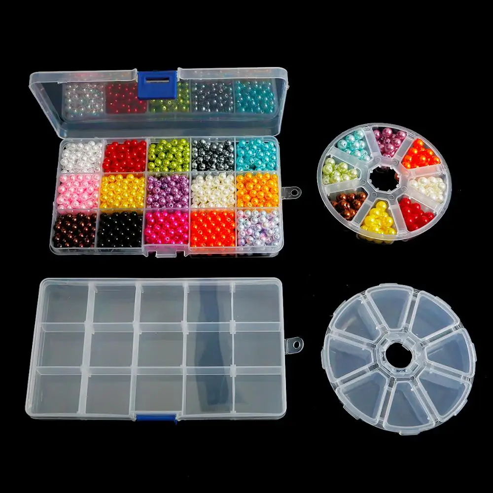 18Style Plastic Clear Round Rectangle Square PVC Organizer Earrings Jewelry Box Case Container for Rings Beads Storage Package