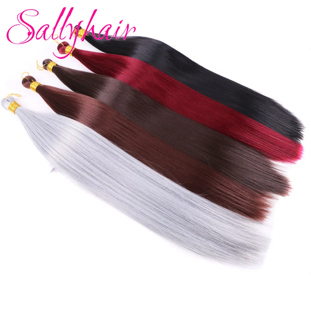 22 "กระดูกตรง Bulk สังเคราะห์ Braiding Pre ยืด Braids ผมสำหรับกล่อง Braids Senegalese Twist ผม