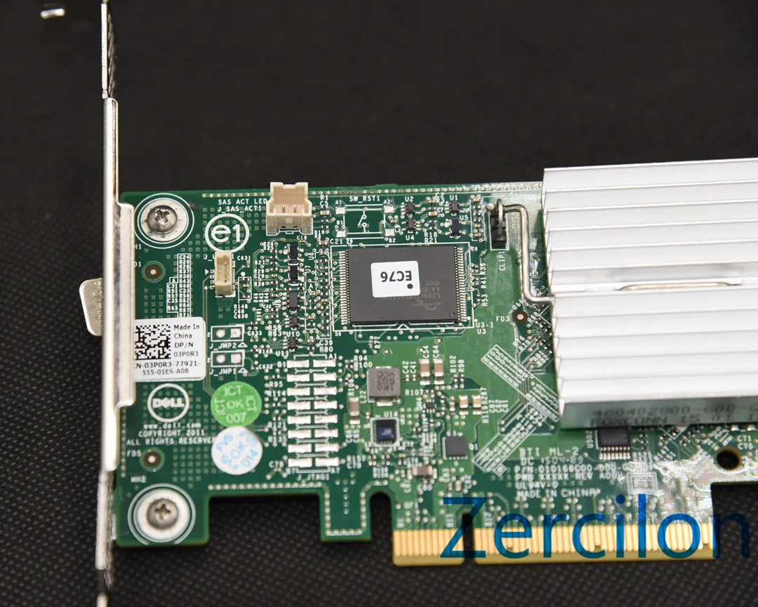 Usado original dell perc h310 sata/sas hba controlador raid 6gbps pcie x8 lsi 9240-8i m1015