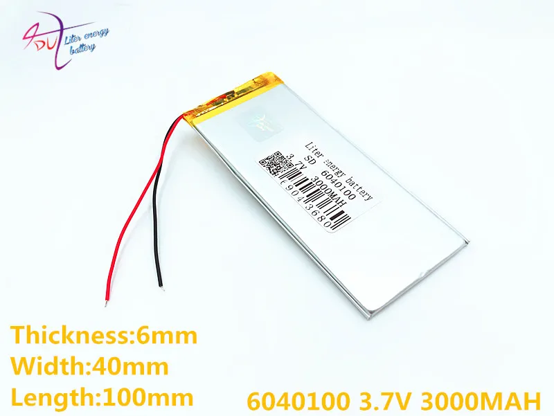 3.7V 3000mAH 6040100 polymer lithium ion / Li-ion battery for GPS,mp3,mp4,mp5,dvd,bluetooth,model toy mobile bluetooth