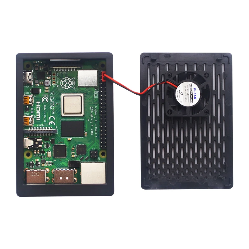 Raspberry Pi 4 Model B Abs Case Black Dual Gebruik Shell Prectective Doos Met Koelventilator Voor Pi 4 Ook ondersteuning 3.5 Inch Scherm