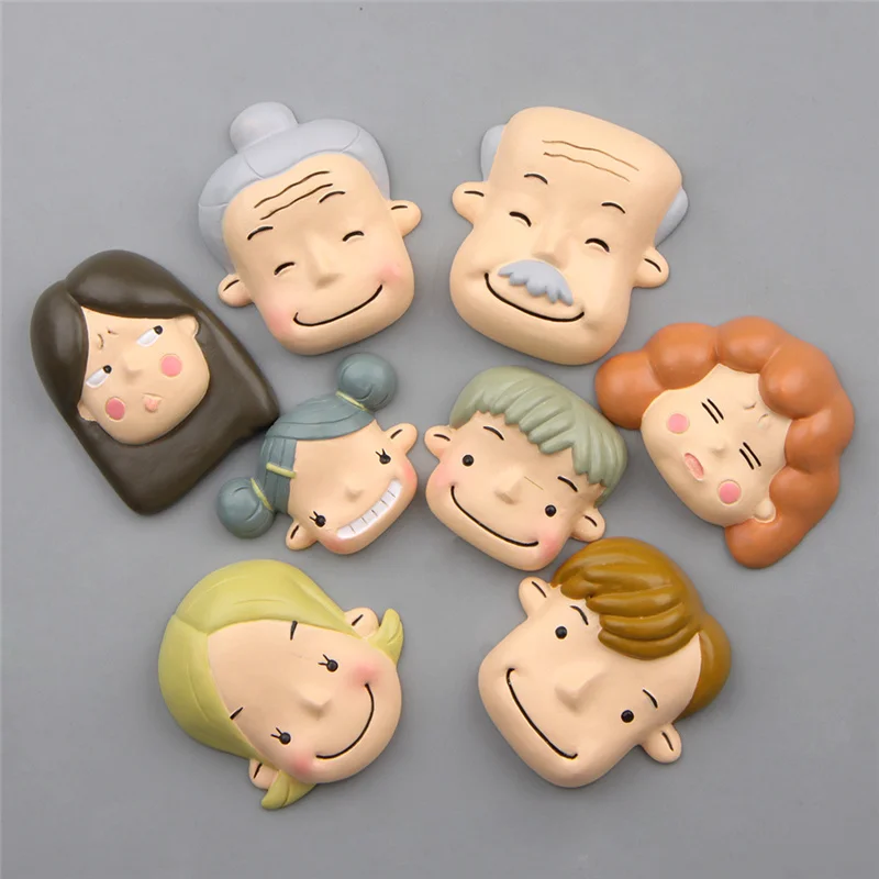 Cartoon Creativity Happy Family Fridge Magnets 3D Refrigerator Magnetic Sticker Characters Home Decor Accessories Gift