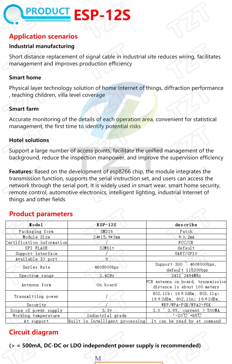 ESP8266 ESP-01 ESP-01S ESP-07 ESP-12E ESP-12F ESP-32 ESP-32S Serielles WLAN-Modul Drahtloser Transceiver 2,4G für Arduino – Detail 17