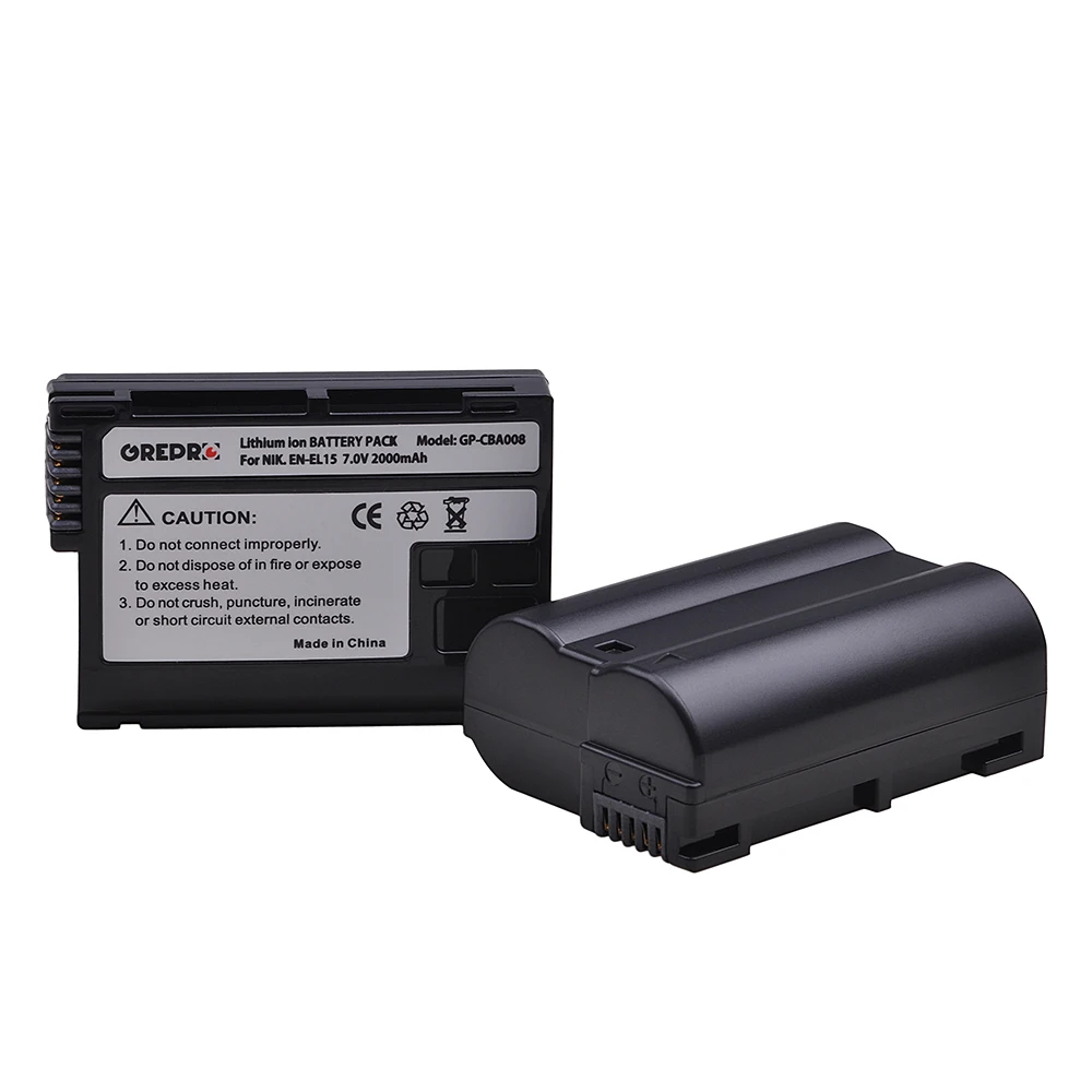 

2Pcs EN-EL15 EN-EL15A ENEL15 Camera Battery for Nikon EN EL15 EL15A , D600 D610 D600E D800 D800E D810 D7000 D7100 d750 V1