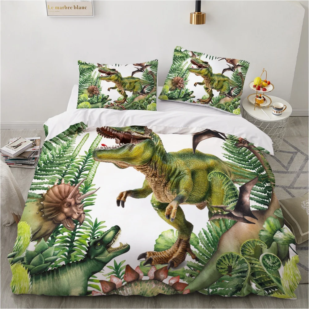 3D Bedding Sets Linens Duvet Cover Sets pillowcase 230x200 Single Double Queen King Twin Printed Green Eyes Dinosaur Bedclothes