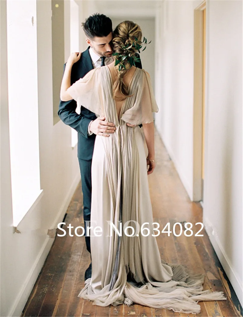 Neue vestido de novia 2018 elegante chiffon und satin böhmischen sexy mode strand braut abendkleid mutter der braut kleider