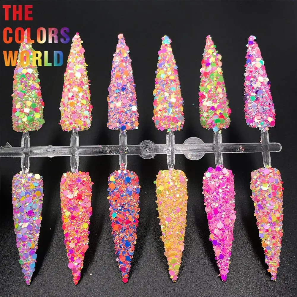 TCT-569 Chunky Nails Glitter Nail Art Decoration Маникюр коренастый Makeup 매니큐어 Tumbler Crafts DIY Manicure Festival Accessories