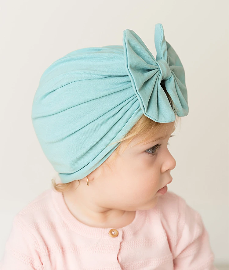 Soft Baby Girls Hat Children Kids Bowknot Turban Cap Newborn Spring Autumn Beanie Infant Toddlers