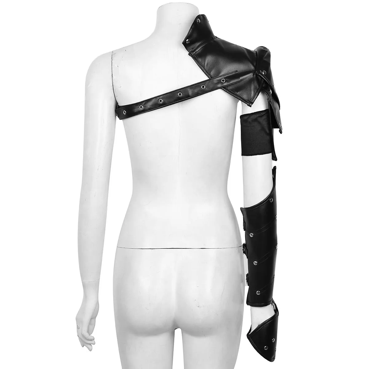 Gothic Steampunk Shoulder Armors Costume Party Cosplay Decor Adjustable PU Leather Shoulder Arm Strap Harness Belt for Women Men