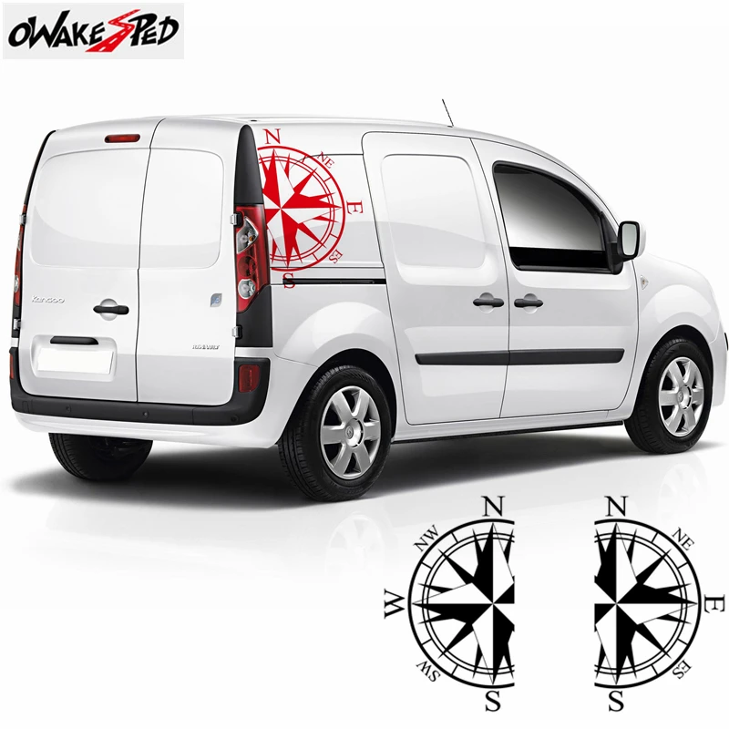 

2 шт. компас Графика кузова декор наклейки для Renault Kangoo Авто спортивный стиль внешние аксессуары виниловые наклейки